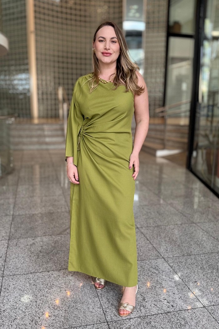 VESTIDO LINHO VERDE MADU FORUM