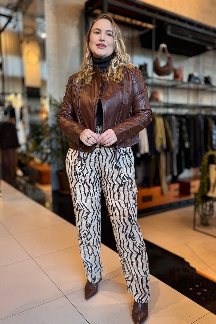 CALCA RETA COM VIVOS COBRA VINTAGE ANIMALE