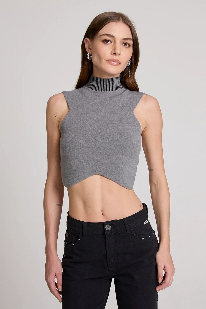 REGATA JOSS EM TRICOT CINZA JOHN JOHN