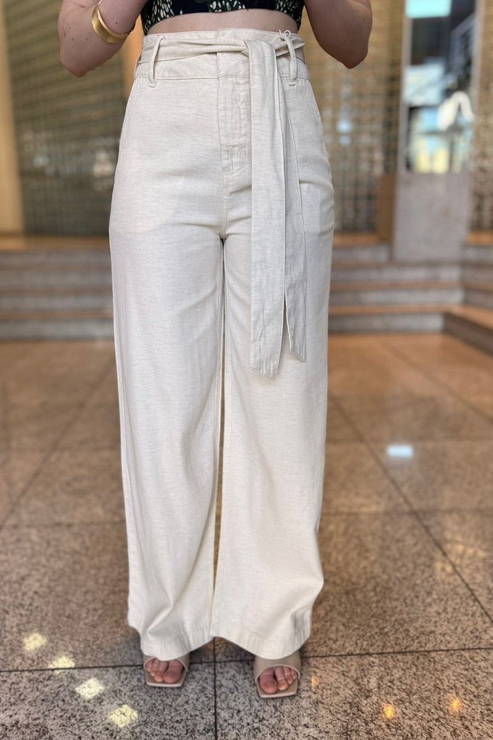 CALCA PANTALONA ALTA BEGE MORENA ROSA