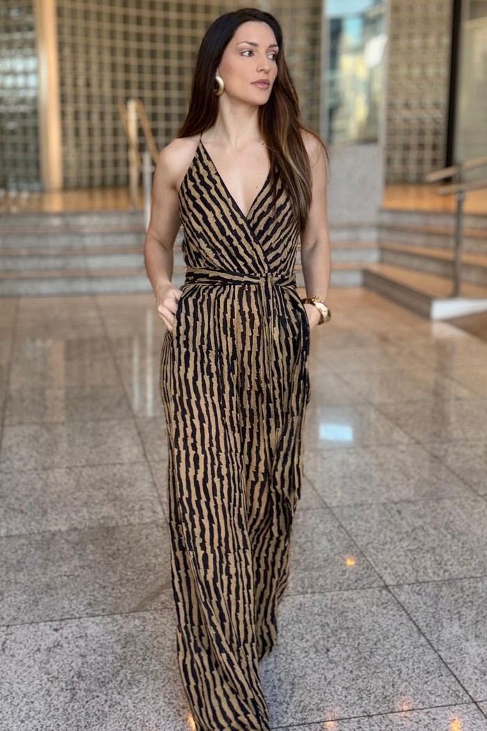 MACACAO LONGO LISTRA RAFIA ANIMALE