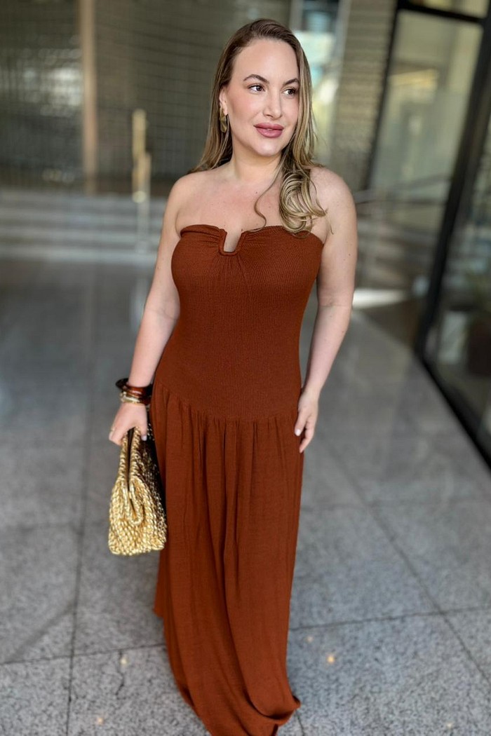 VESTIDO FORUM PP MARROM ZEUS FORUM