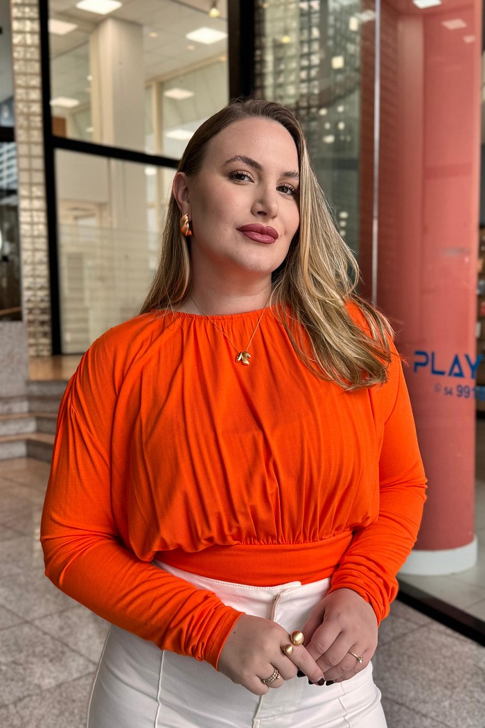 BLUSAO LARANJA SAOKO FORUM