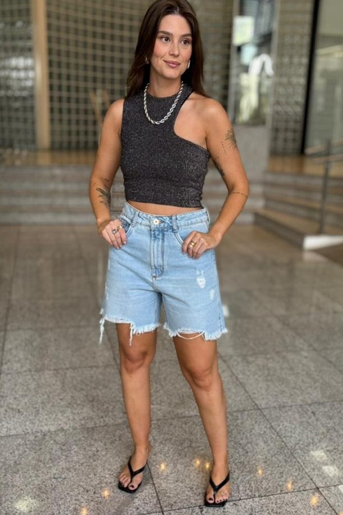 TOP MALHA ASSIMETRICO C/ LUREX MY PLACE