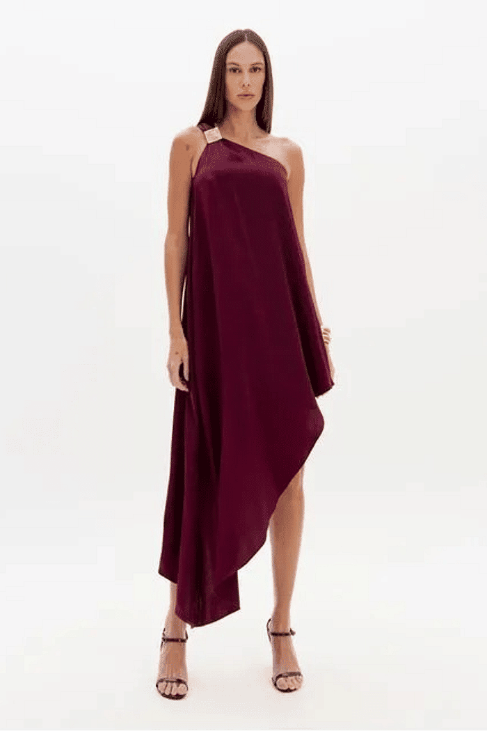 VESTIDO ASSIMETRICO OMBRO UNICO LANÇA PERFUME