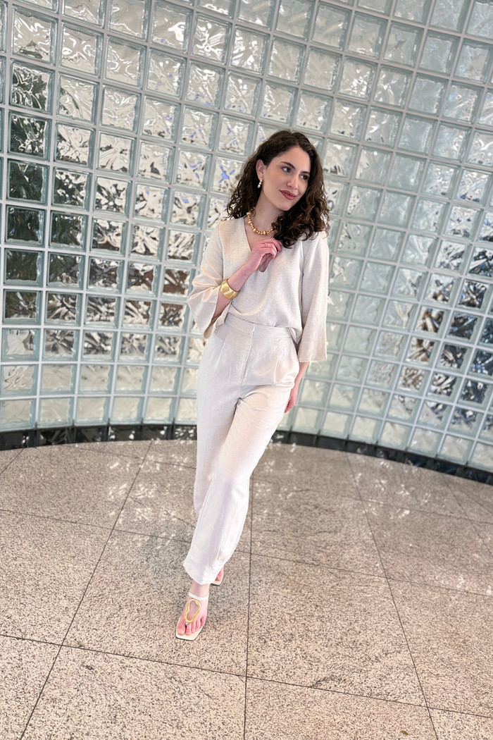 CALCA LINHO NATURAL MY PLACE