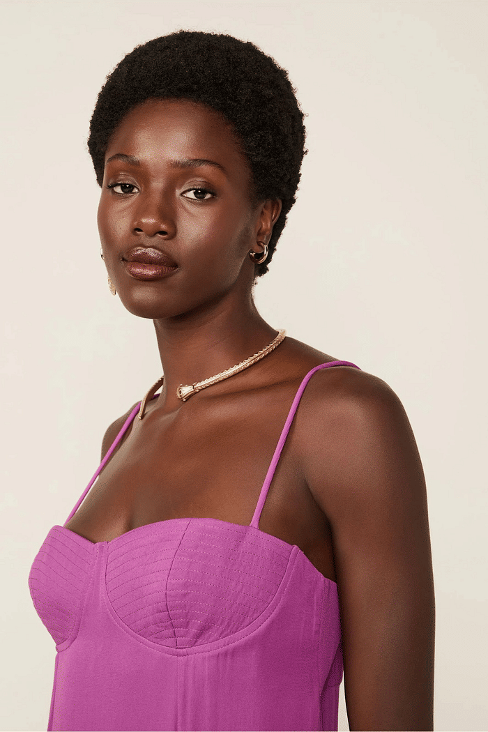 VESTIDO LONGO PESPONTO ANIMALE