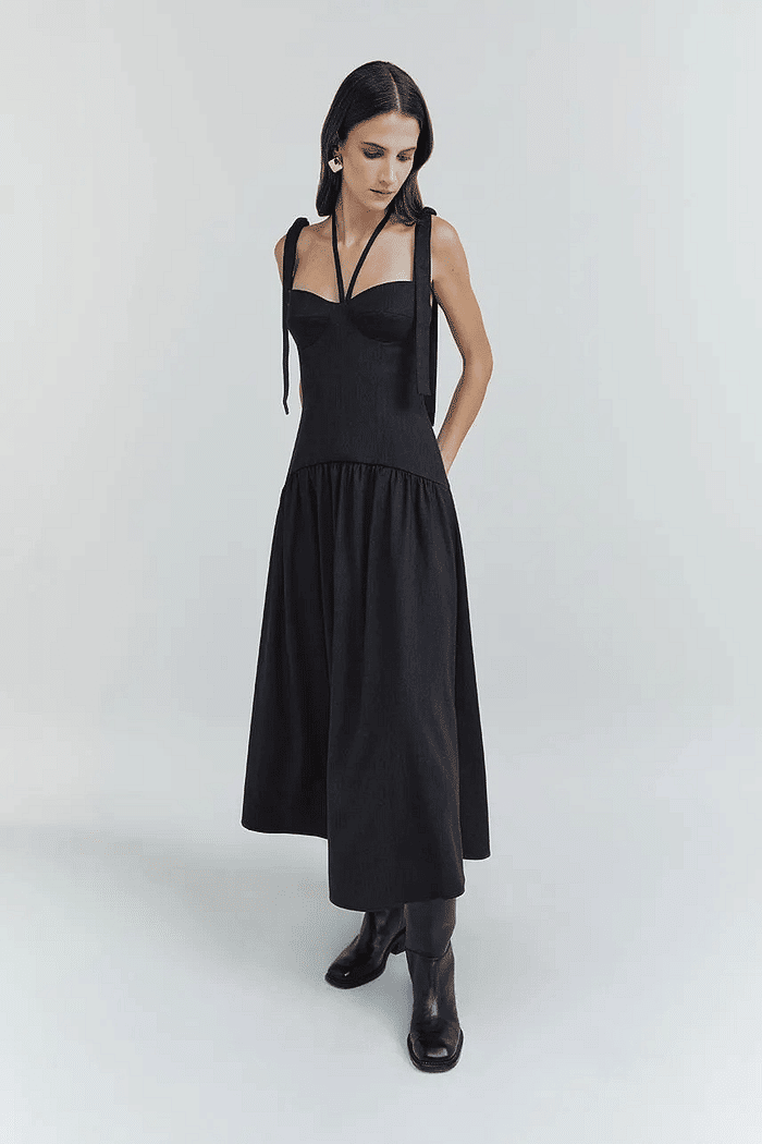 VESTIDO JACKIE CINZA ESCURO NV