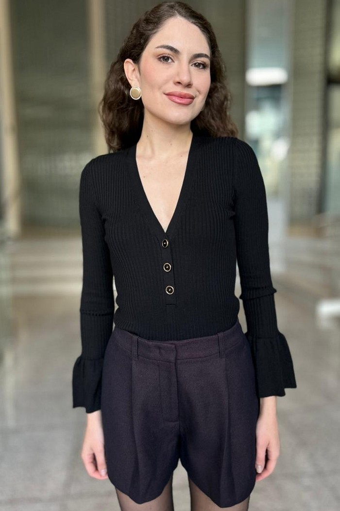 SHORTS VIRGINIA  MARROM SUEDE NV