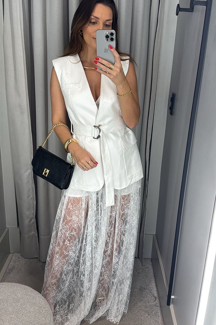 COLETE BOLSOS FRENTE OFF WHITE ANIMALE