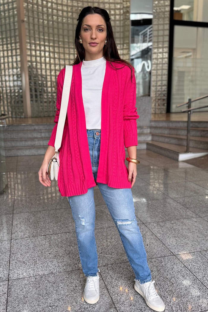 CARDIGAN TRICOT PINK MORENA ROSA
