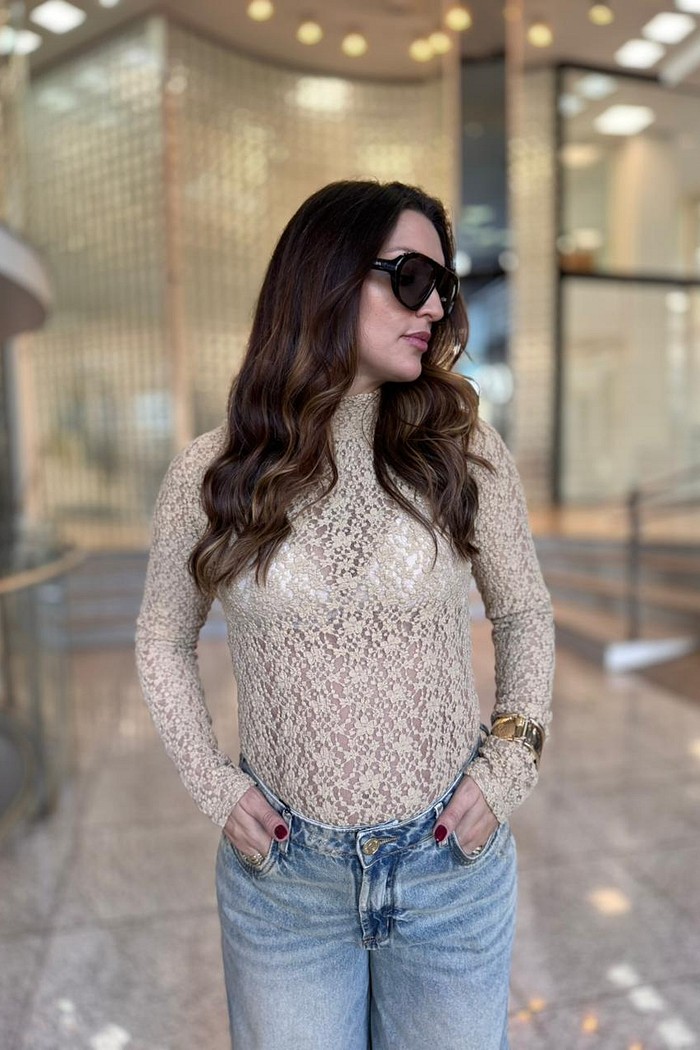 BODY MANGA LONGA ERIKA BEGE FIELD NV