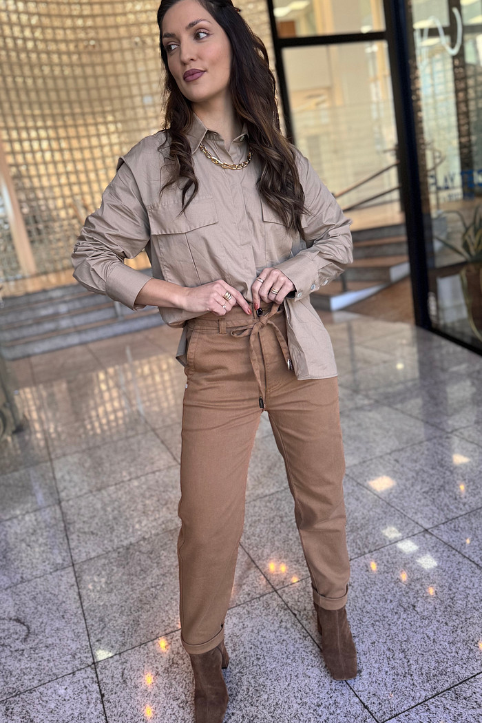 CALCA MOM COS ALTO COM CINTO MARIA VALENTINA