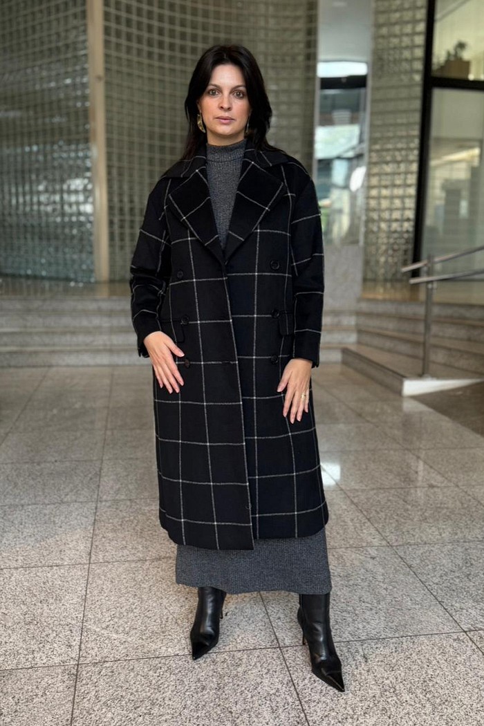 TRENCH COAT OVER XADREZ ANIMALE