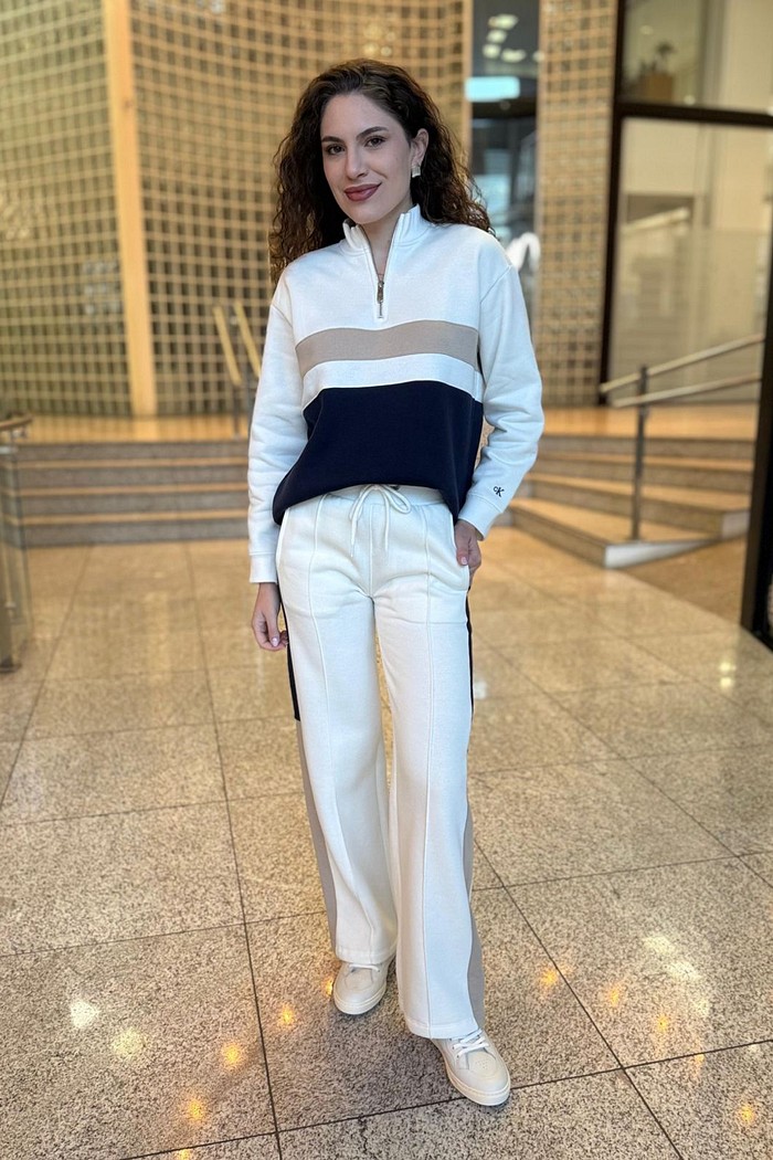 CALCA MOLETOM RECORTES OFF WHITE  CALVIN KLEIN