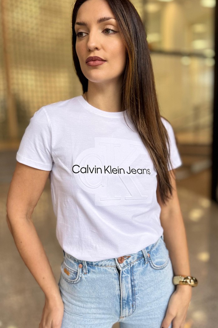 T-SHIRT EMBOSSED BRANCA CALVIN KLEIN