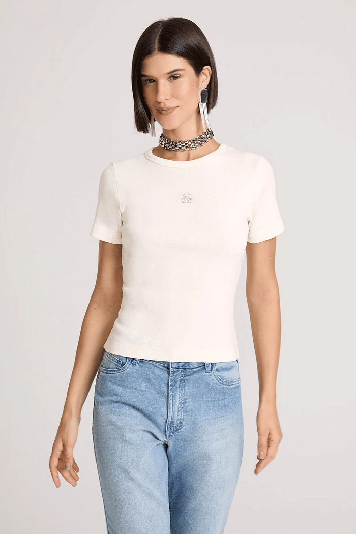 BLUSA IRINA BABY LOOK  OFF WHITE JOHN JOHN