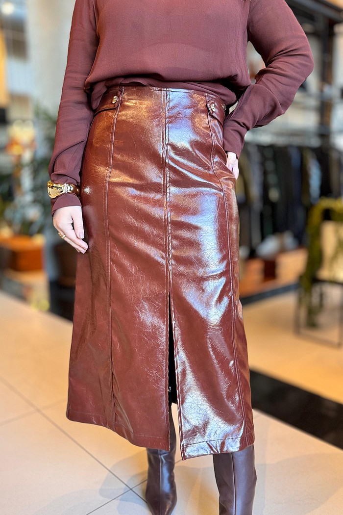 SAIA EVASE ALTA MIDI PU BORDO MORENA ROSA