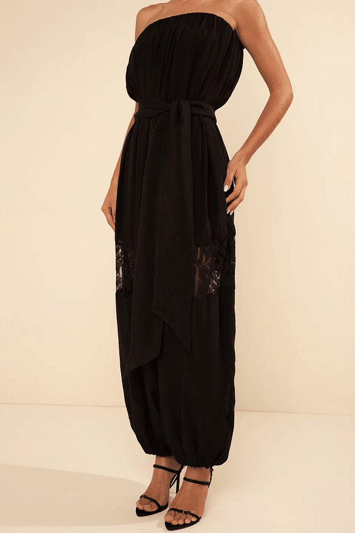 MACACAO SOLTO DECOTE RETO SEM MANGA LONGO PRETO MORENA ROSA