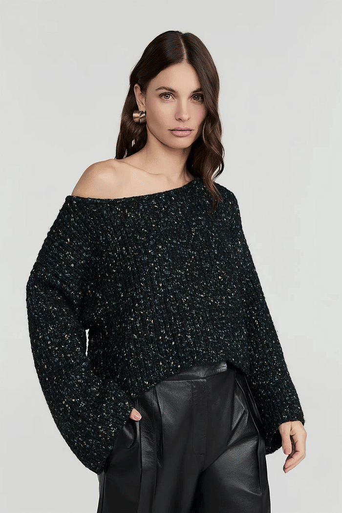 BLUSA TRICOT MANGA LONGA VERA PRETA MULTICOLORS AZUL NV