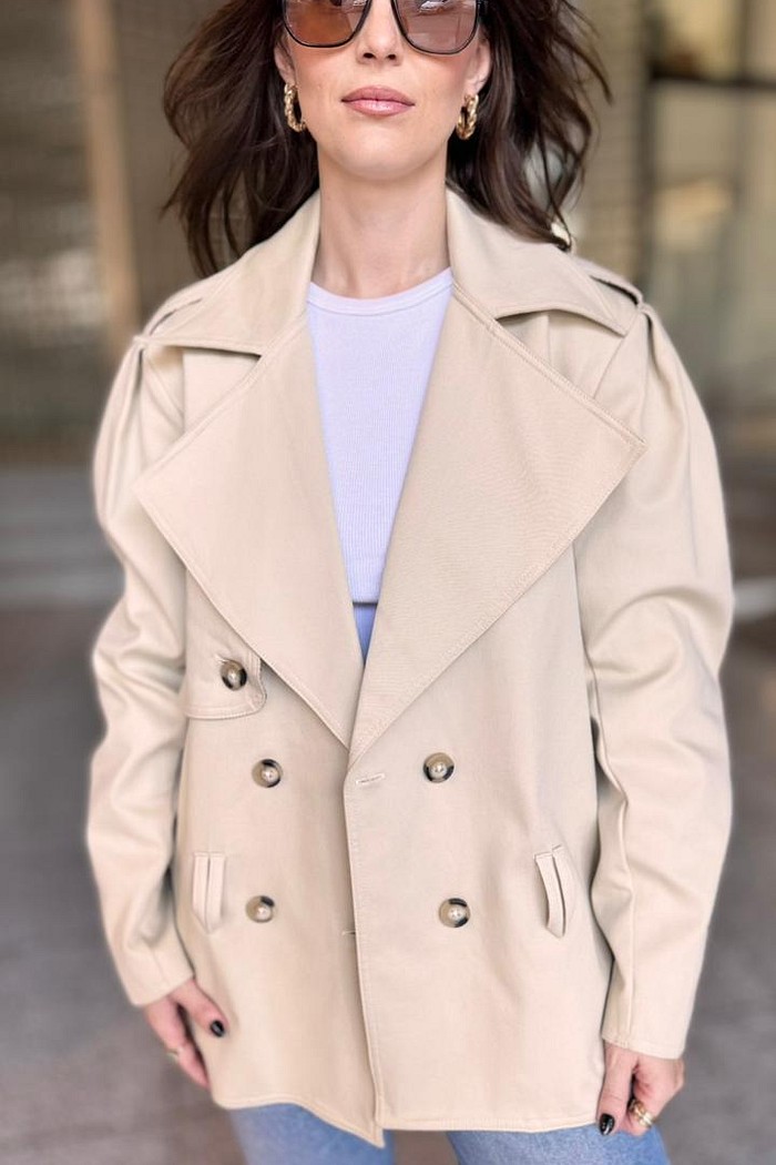 CASACO MANGA BALLOON BEGE LANÇA PERFUME