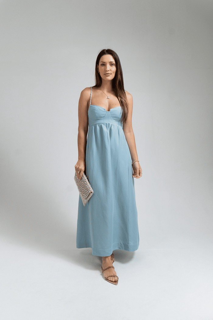 VESTIDO MIDI MEIA TACA AZUL ANIMALE