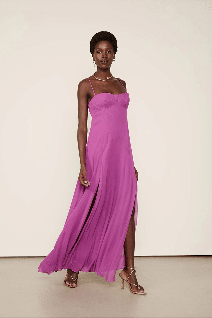 VESTIDO LONGO PESPONTO ANIMALE