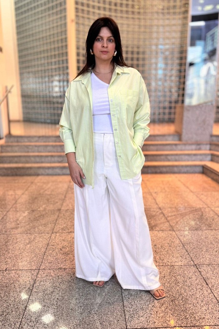 CALCA FLARE COS INTERMEDIARIO OFF WHITE MARIA VALENTINA