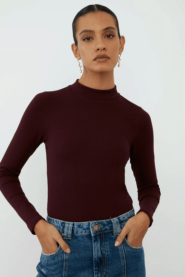 BLUSA CAROLINA VINHO ESCURO