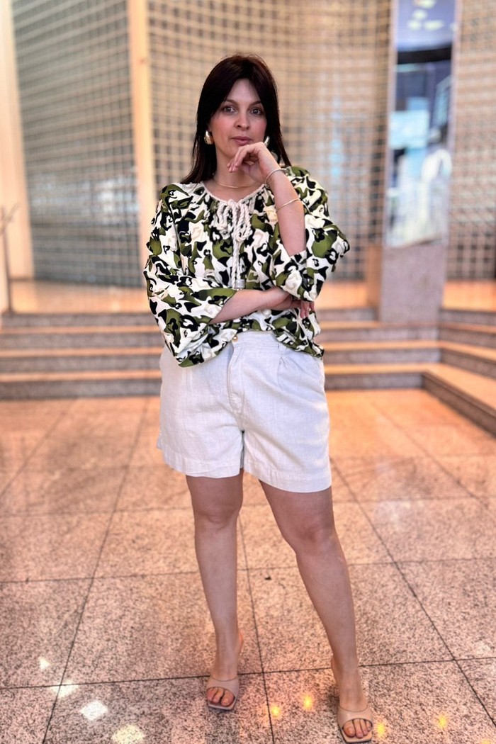 BERMUDA SARJA  ALFAIATARIA SUPER HIGH LANÇA PERFUME