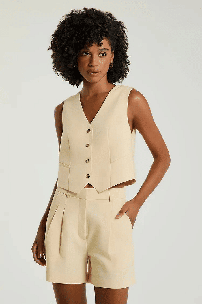 BERMUDA 2 PREGAS BEGE AMENDOA MY PLACE