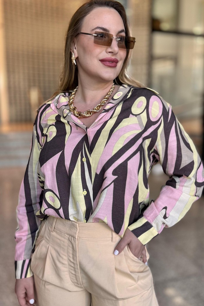 CAMISA ALONGADA ESTAMPADA LANÇA PERFUME