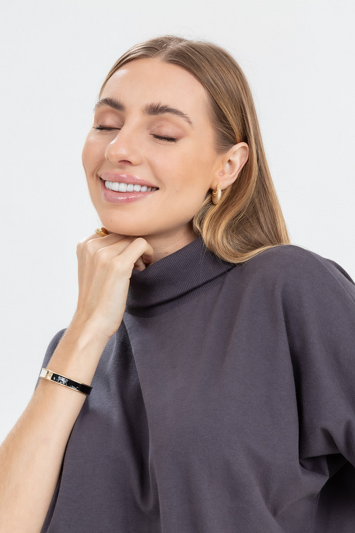 Blusa Morcego Manga 3/4 Gola Boba