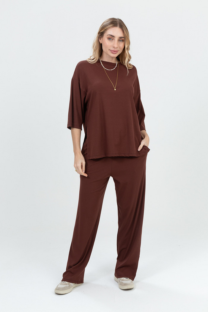 Conjunto Blusa Oversized em Malha de Viscose