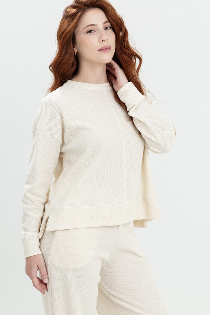 Conjunto em Malha de Algodão com Textura