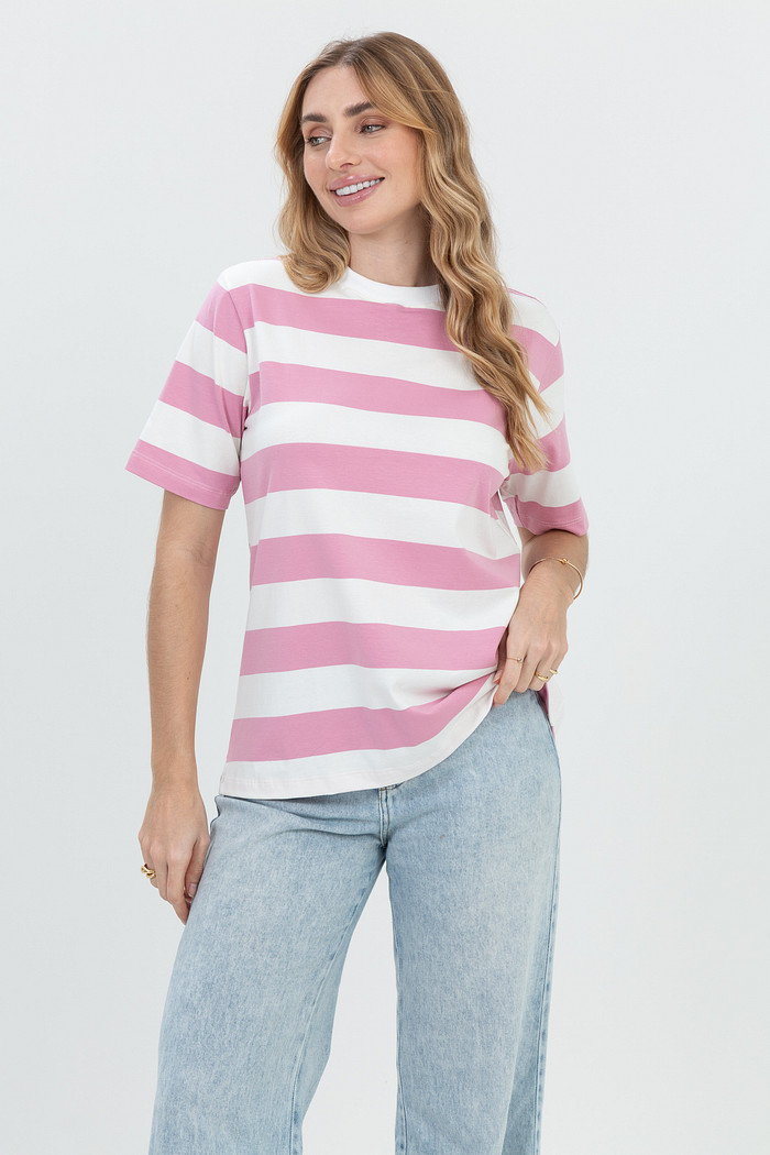 T-Shirt Sóror de Listras Navy