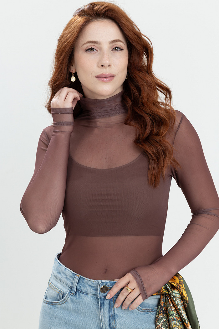 Blusa Segunda Pele em Tule