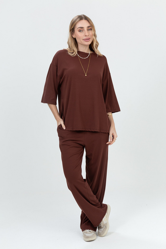 Conjunto Blusa Oversized em Malha de Viscose