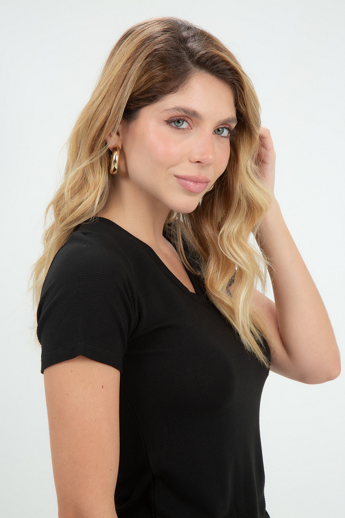 Blusa Feminina Viscose Decote V