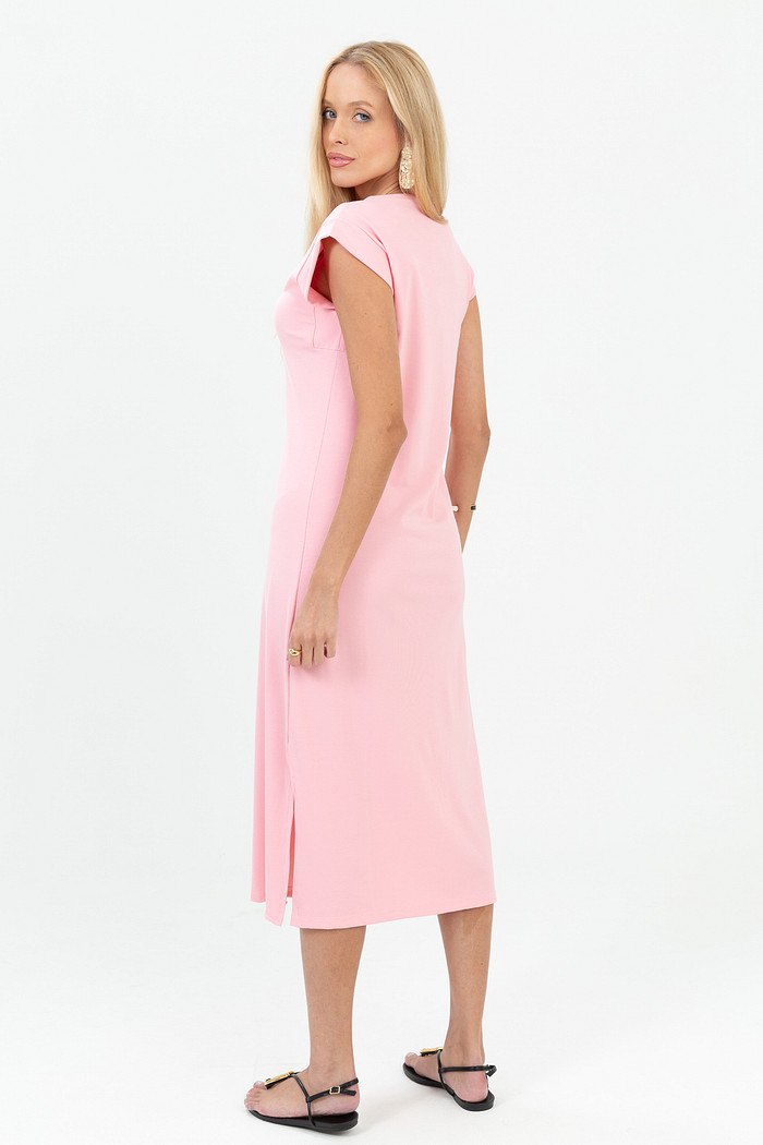 Vestido Midi Fendas Laterais Muscle Malha Trabalhada