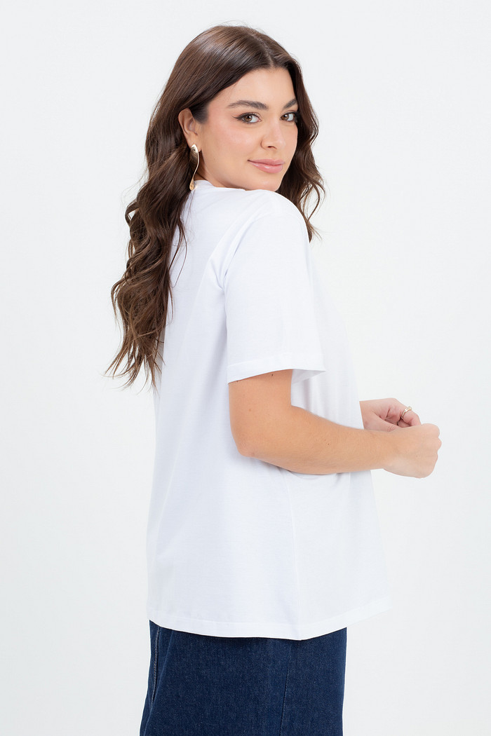 Camiseta Feminina Ampla em Algodão