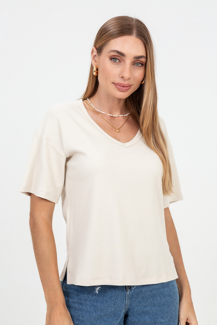 Blusa Decote V Ampla