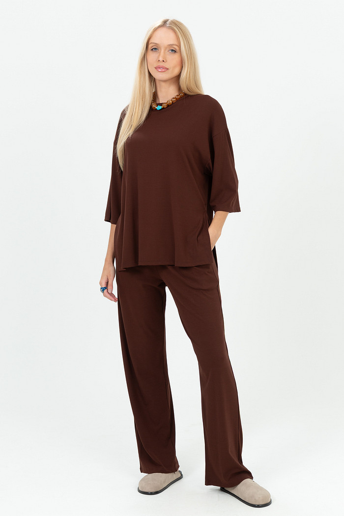 Conjunto Blusa Oversized em Malha de Viscose