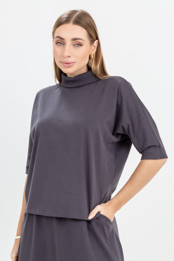 Blusa Morcego Manga 3/4 Gola Boba