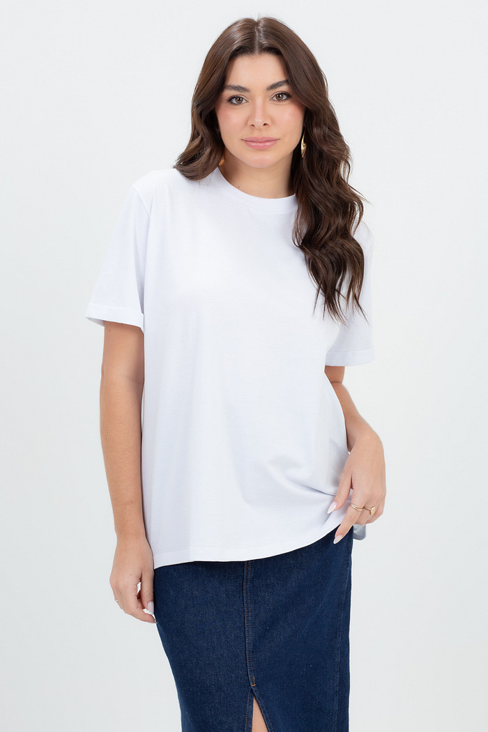Camiseta Feminina Ampla em Algodão