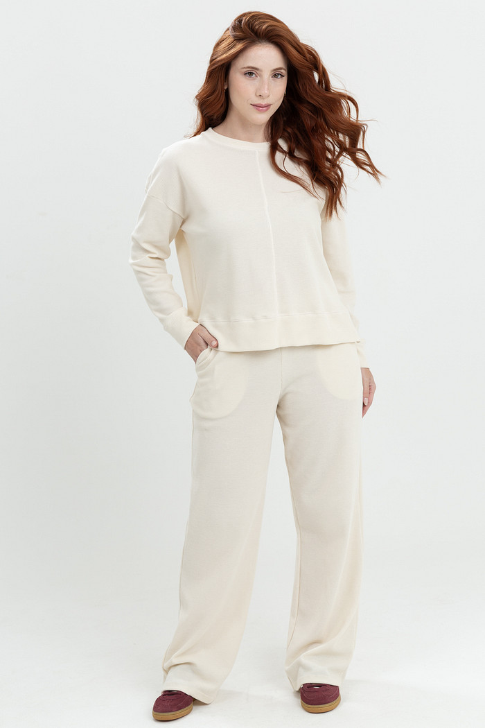 Conjunto em Malha de Algodão com Textura