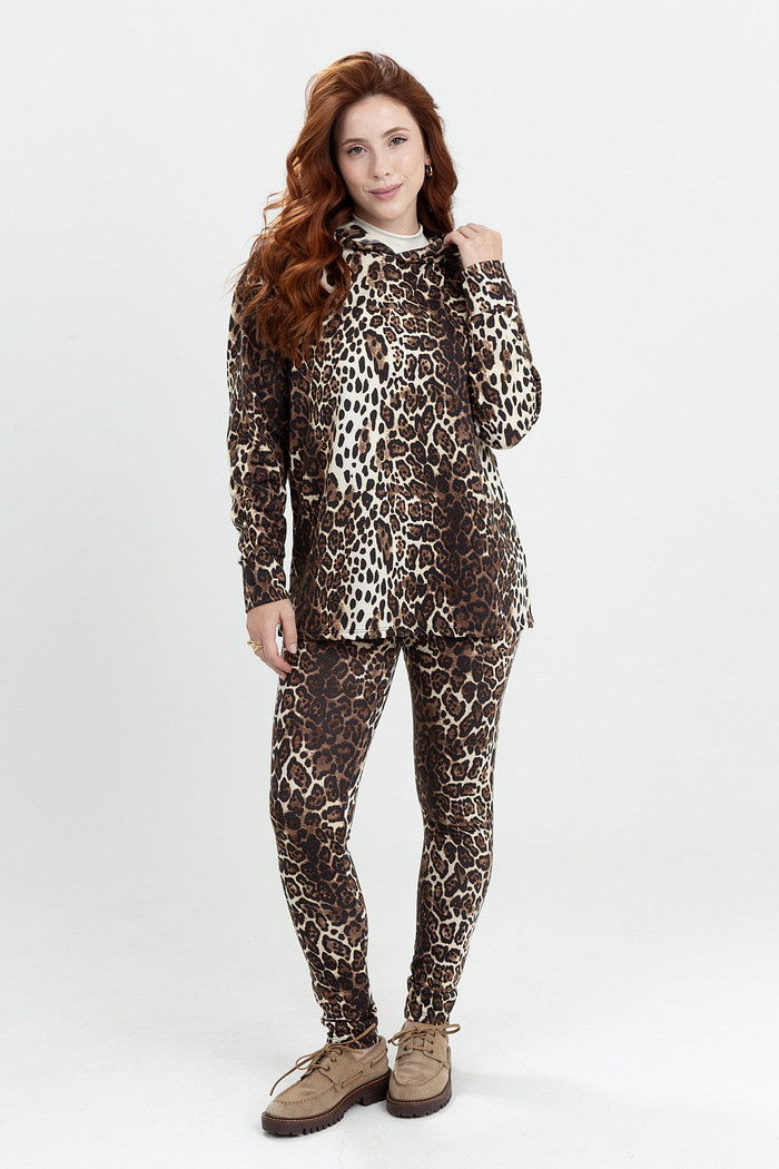 Calça Legging em Moletinho Animal Print