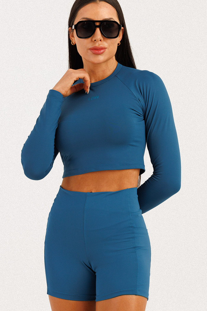 Blusa Manga Longa Azul Galáxia