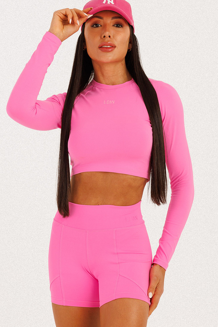 Blusa Manga Longa Rosa Chiclete