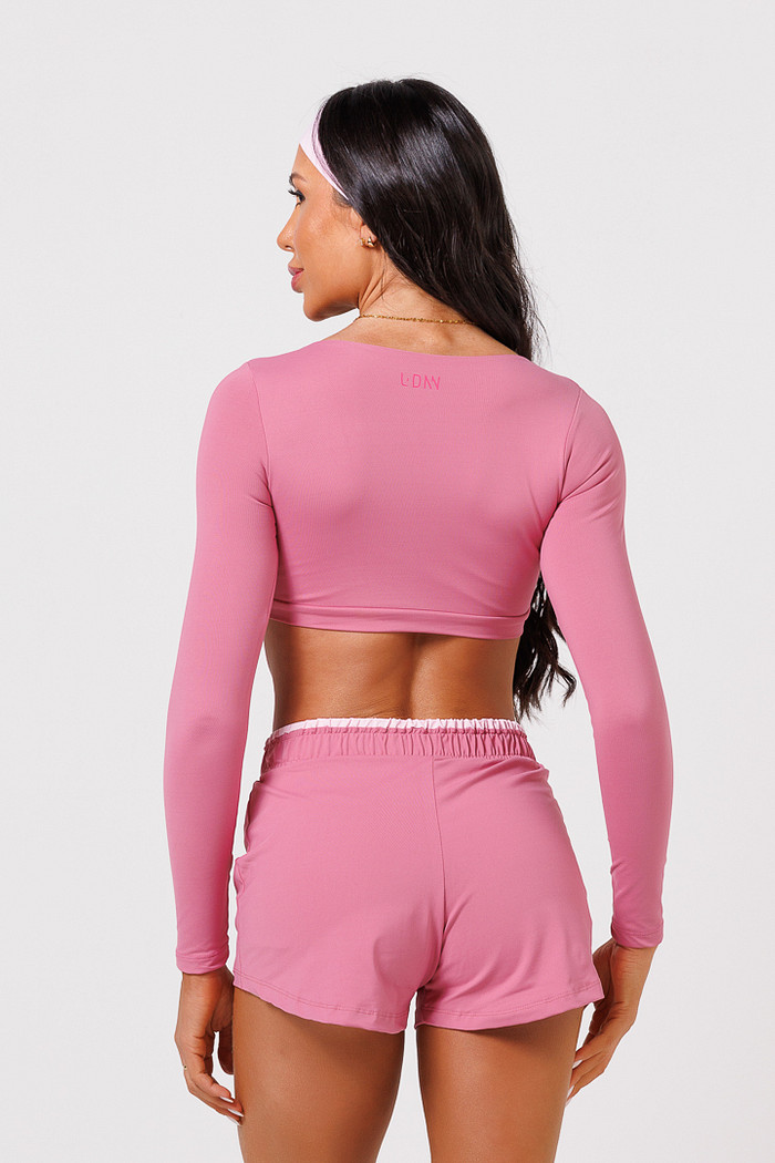 Top Bela Manga Longa Rosa Blush (PRÉ VENDA - 05/05)